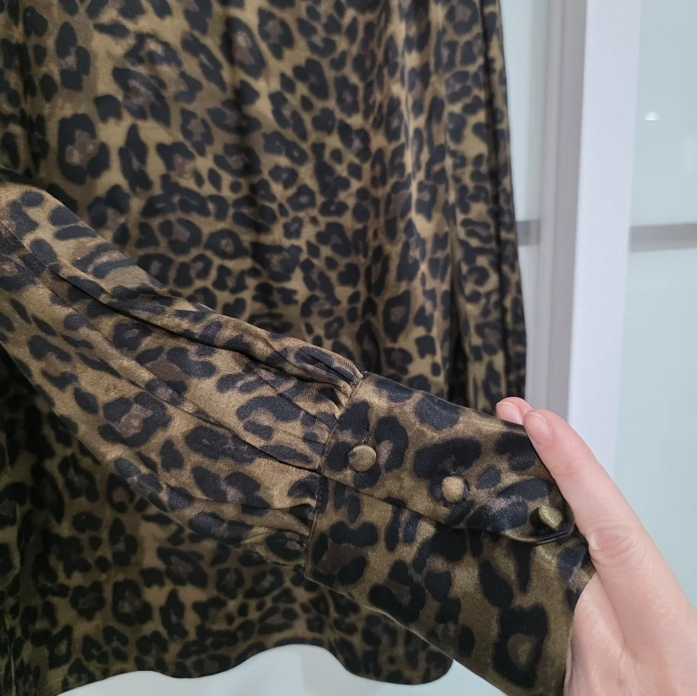 ZARA WOMAN ANIMAL PRINT SHIRT Top Blouse Leopard - Picture 14 of 16